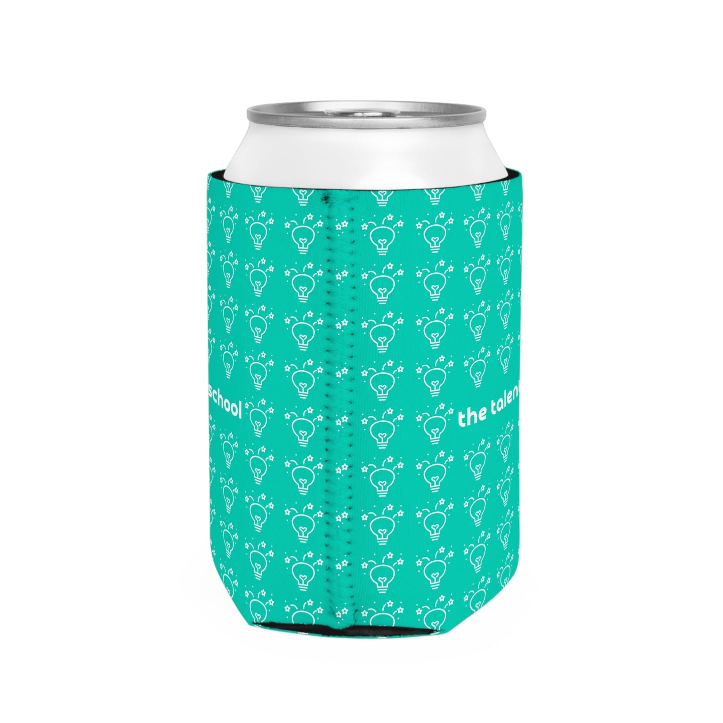 Talent School Can Cooler Sleeve - Patterned, Teal