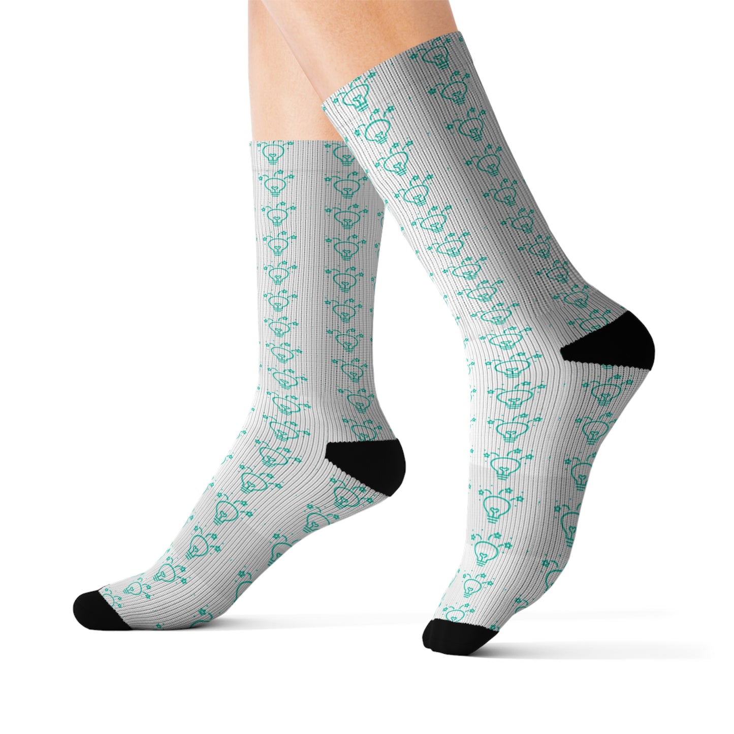 Talent School Socks - Patterned, Teal