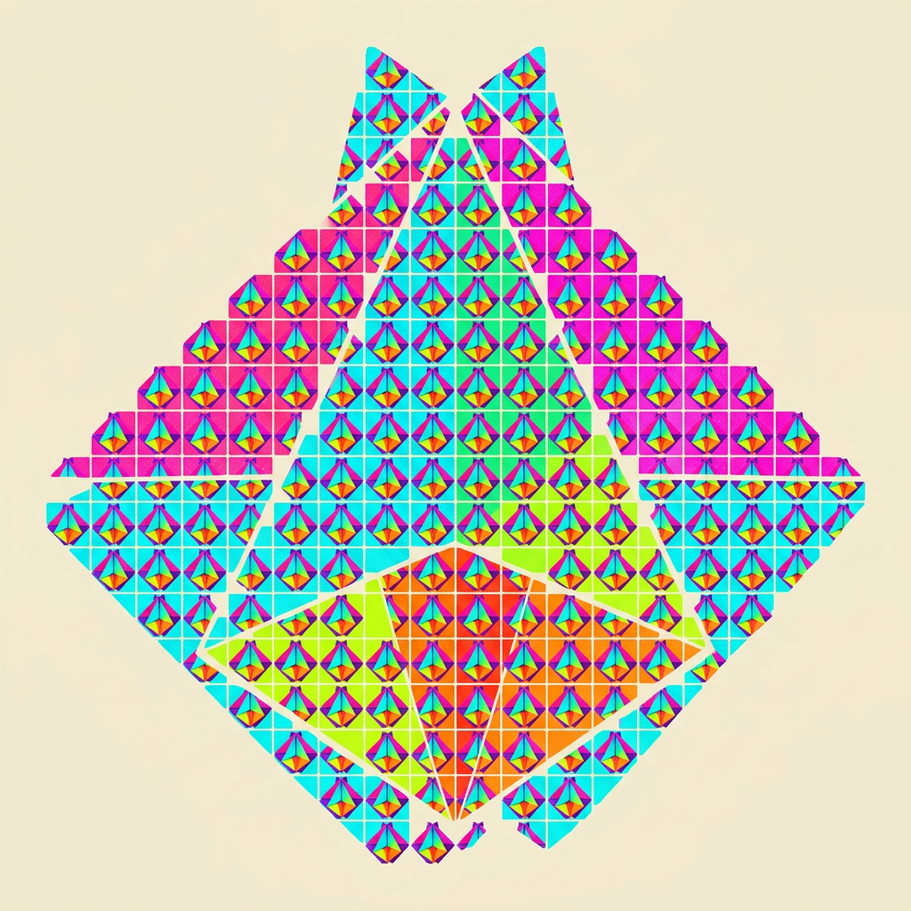 Mosaic origami mark sticker