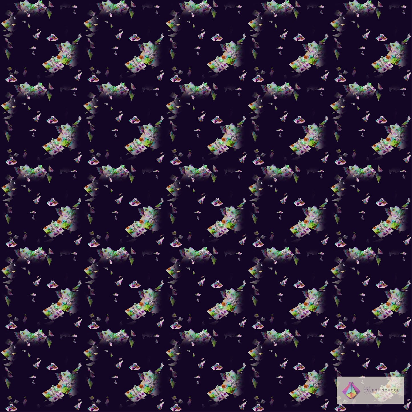TSN origami cascade pattern — plum